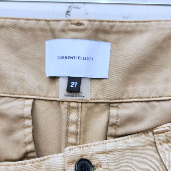 Current / Elliott Western High Rise Straight Fit Khaki Beige Pants Size 27 / 6 - Picture 8 of 11